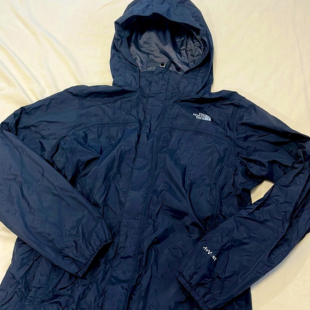 North Face HyVent Black Hooded Rain Jacket